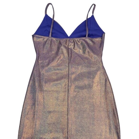 PRIVY Shimmering Cut Out Bodycon Dress Sz Small Lavender - Picture 7 of 8